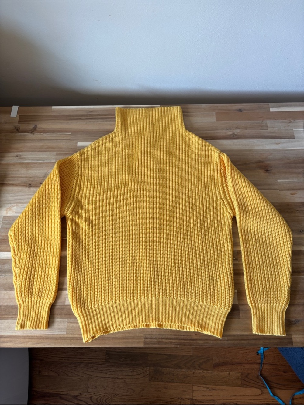 Wilfred Bright Yellow Turtleneck Rib Knit Sweater